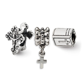 Reflection Beads Sterling Silver  Religious Boxed Bead Set