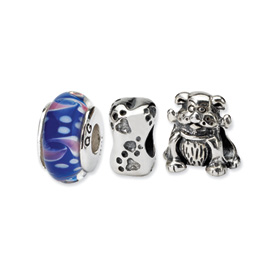 Reflection Beads Sterling Silver Dog Lover Boxed Story Set
