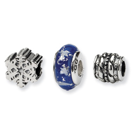 Reflection Beads Sterling Silver Snow Kissed Boxed Bead Set