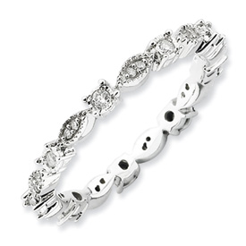 Stackable Expressions Polished Sterling Silver Diamond Ring