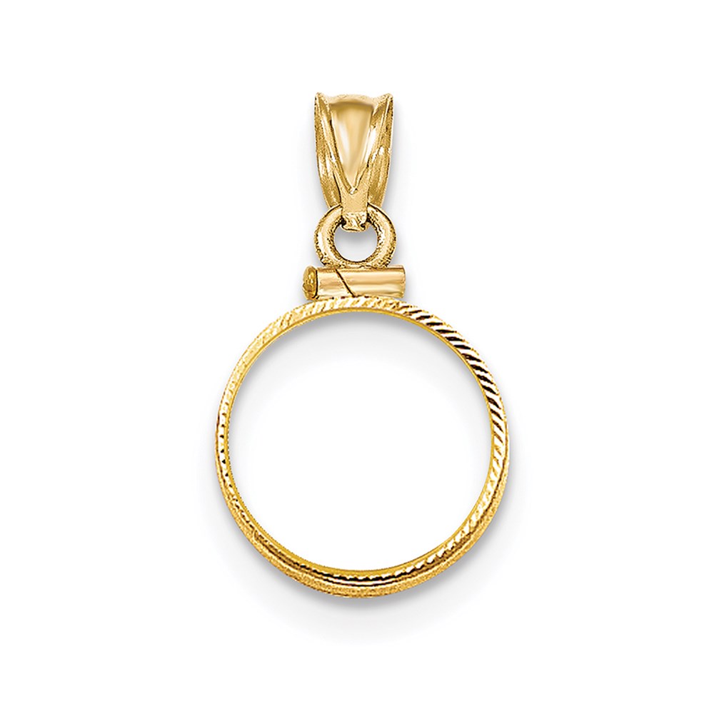 coin non inclus 14K Or Jaune Diamant-Coupe capsule à vis $1 Pièce Support lunette