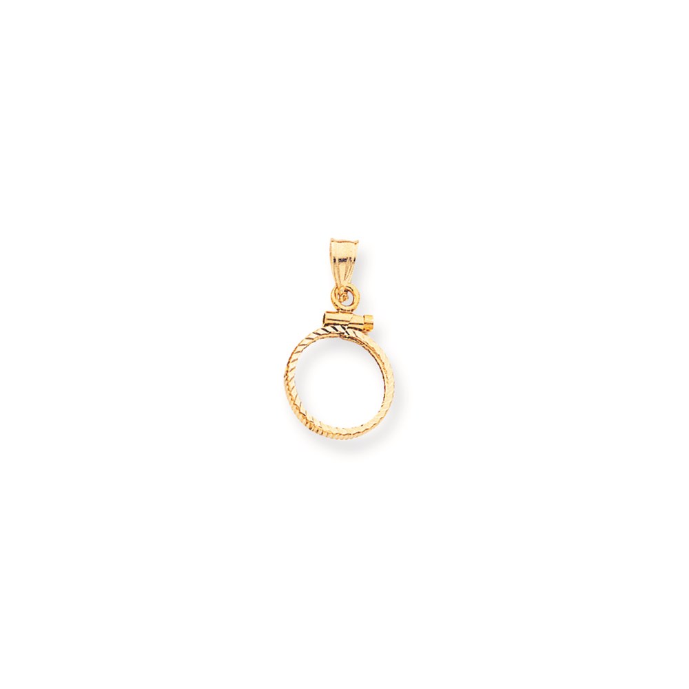 coin non inclus 14K Or Jaune Diamant-Coupe capsule à vis $1 Pièce Support lunette