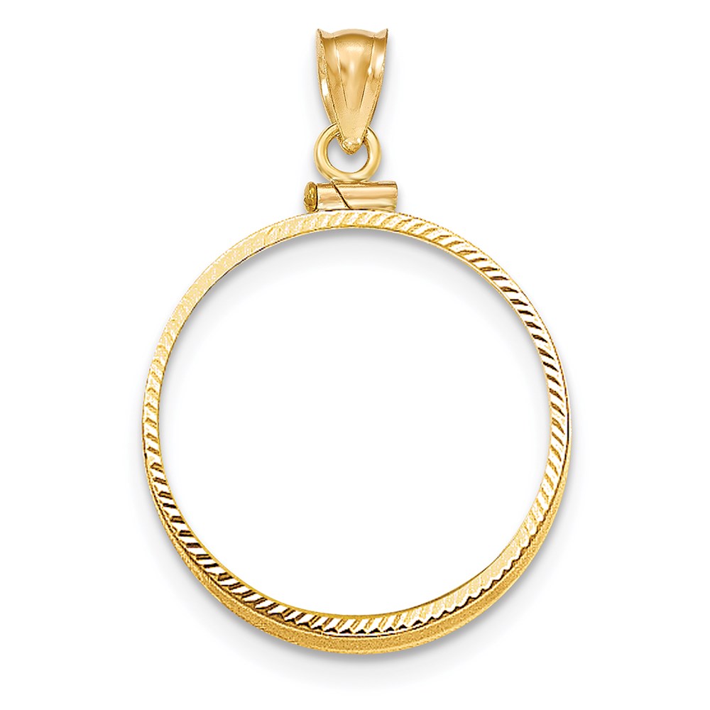 coin non inclus 14K Or Jaune Diamant-Coupe capsule à vis $1 Pièce Support lunette