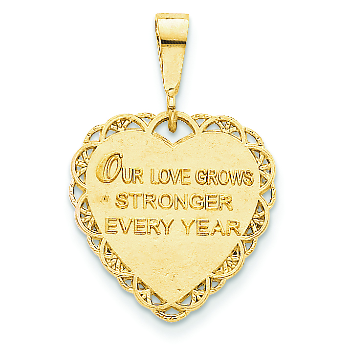 14k Yellow Gold 50th Anniversary Pendant. (1.1INx0.7IN) eBay