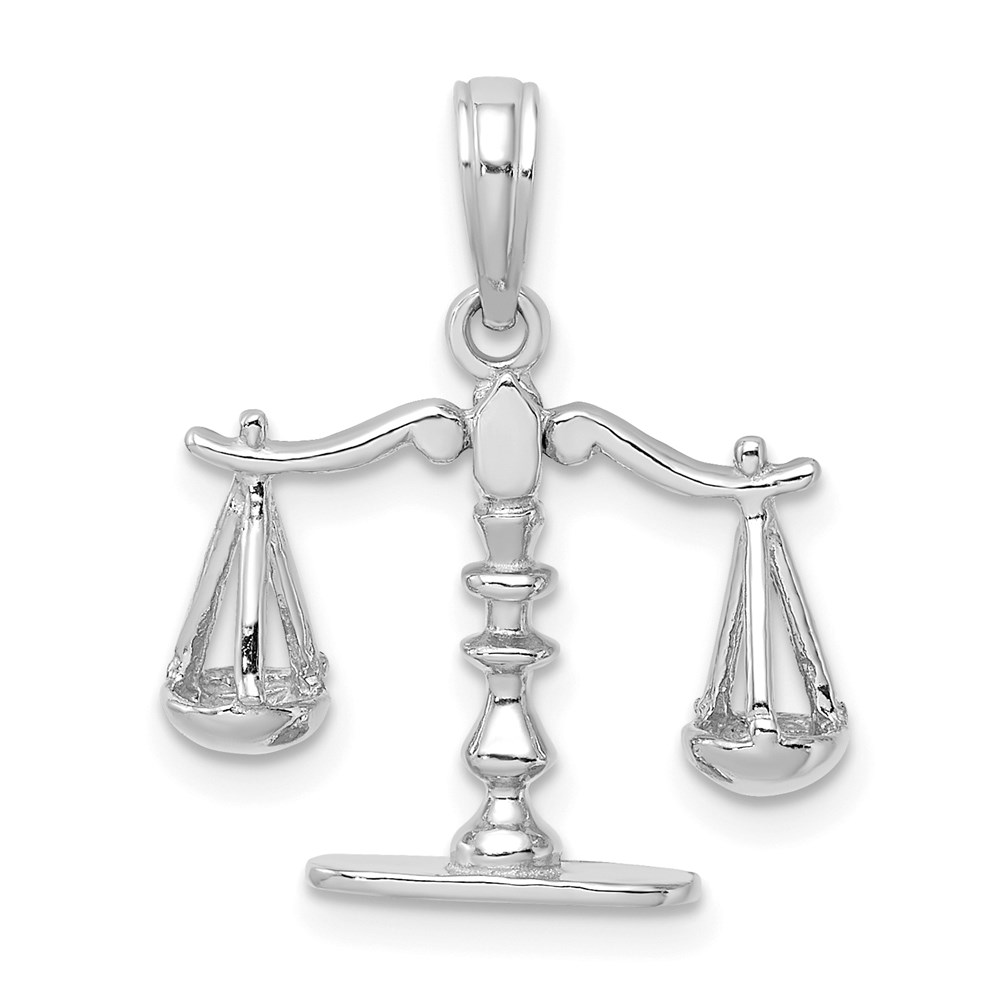 14k White Gold 3-D Moveable Scales of Justice Pendant | eBay