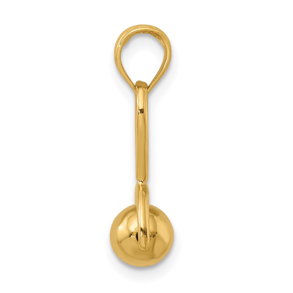 14K Yellow Gold 3D Baby Rattle with Moveable Ball Pendant eBay