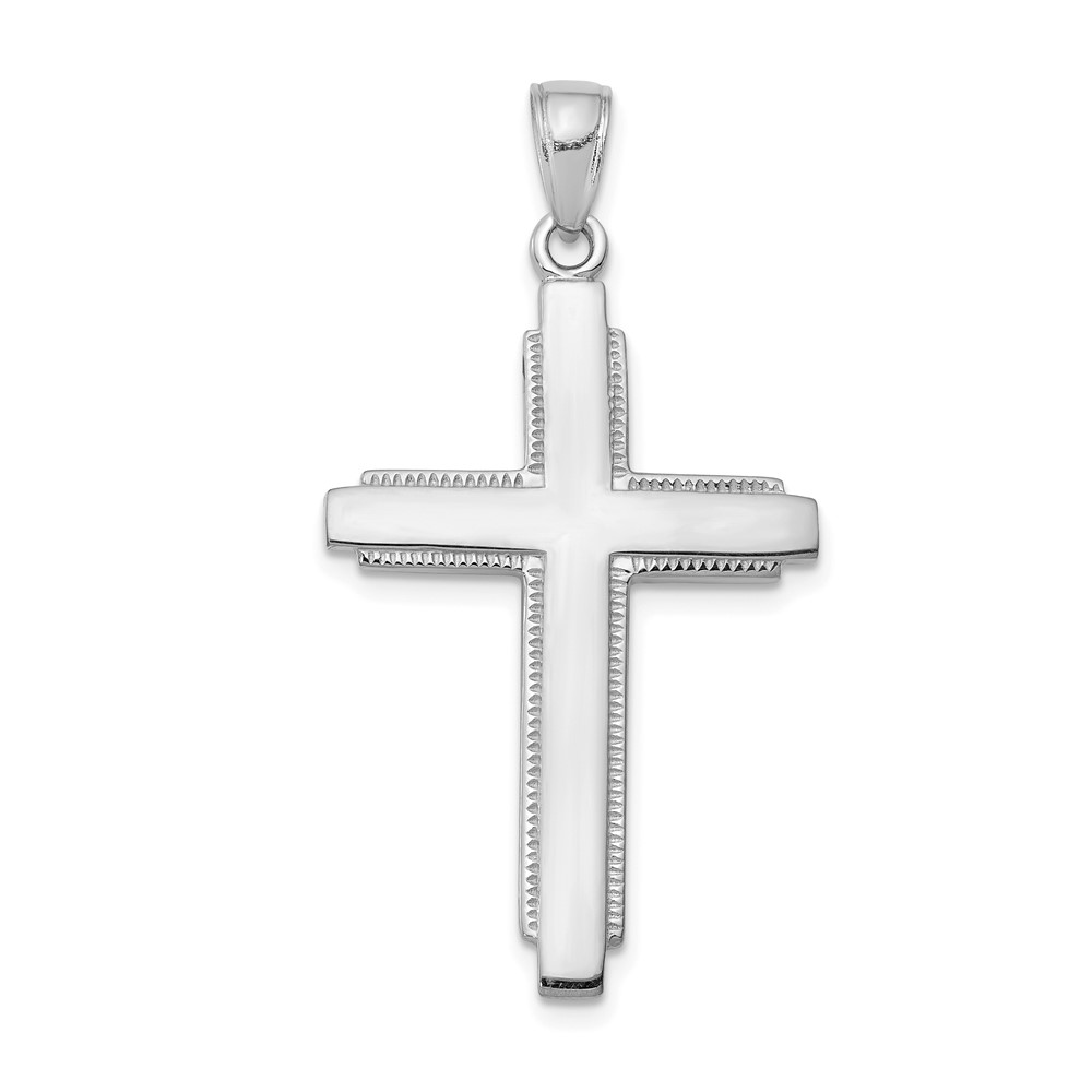 14k White Gold Solid Cross Pendant Ebay