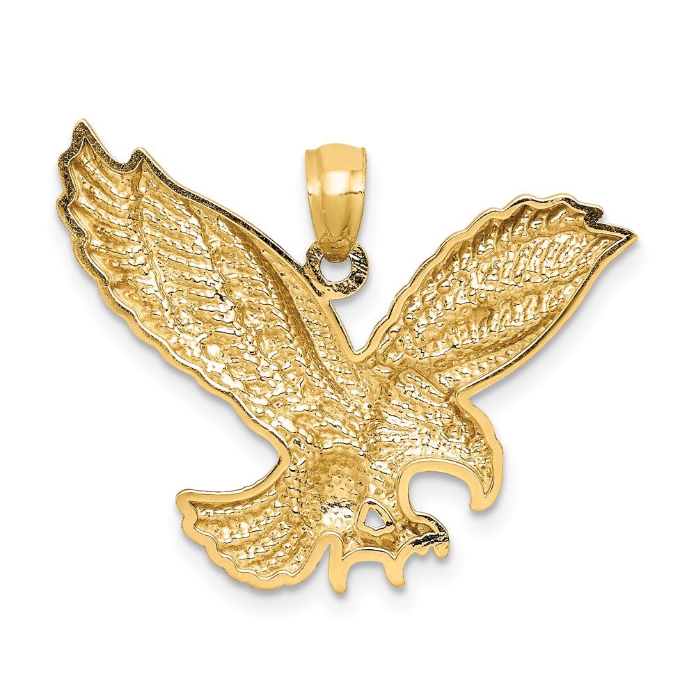 Mens 14k Yellow Gold Shiny-cut Eagle Pendant C4578 