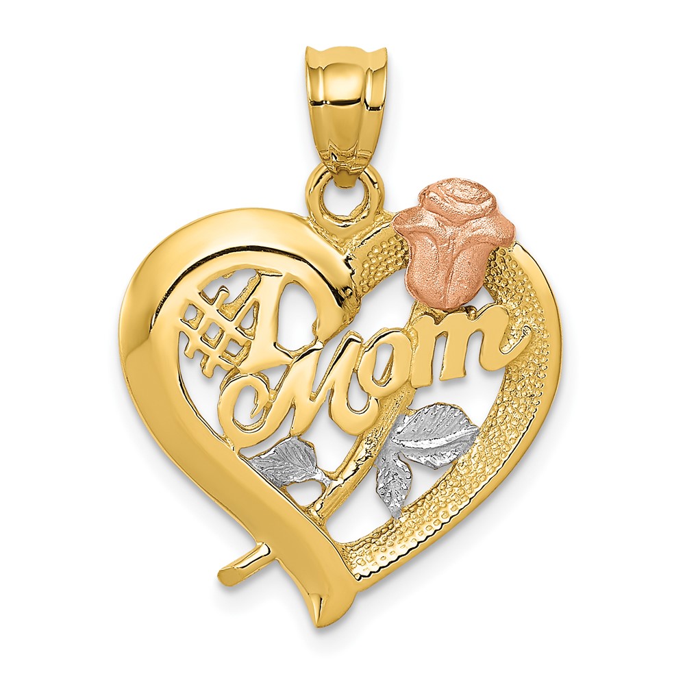 14K Yellow Gold and Rhodium Mom Pendant 883957865249 eBay