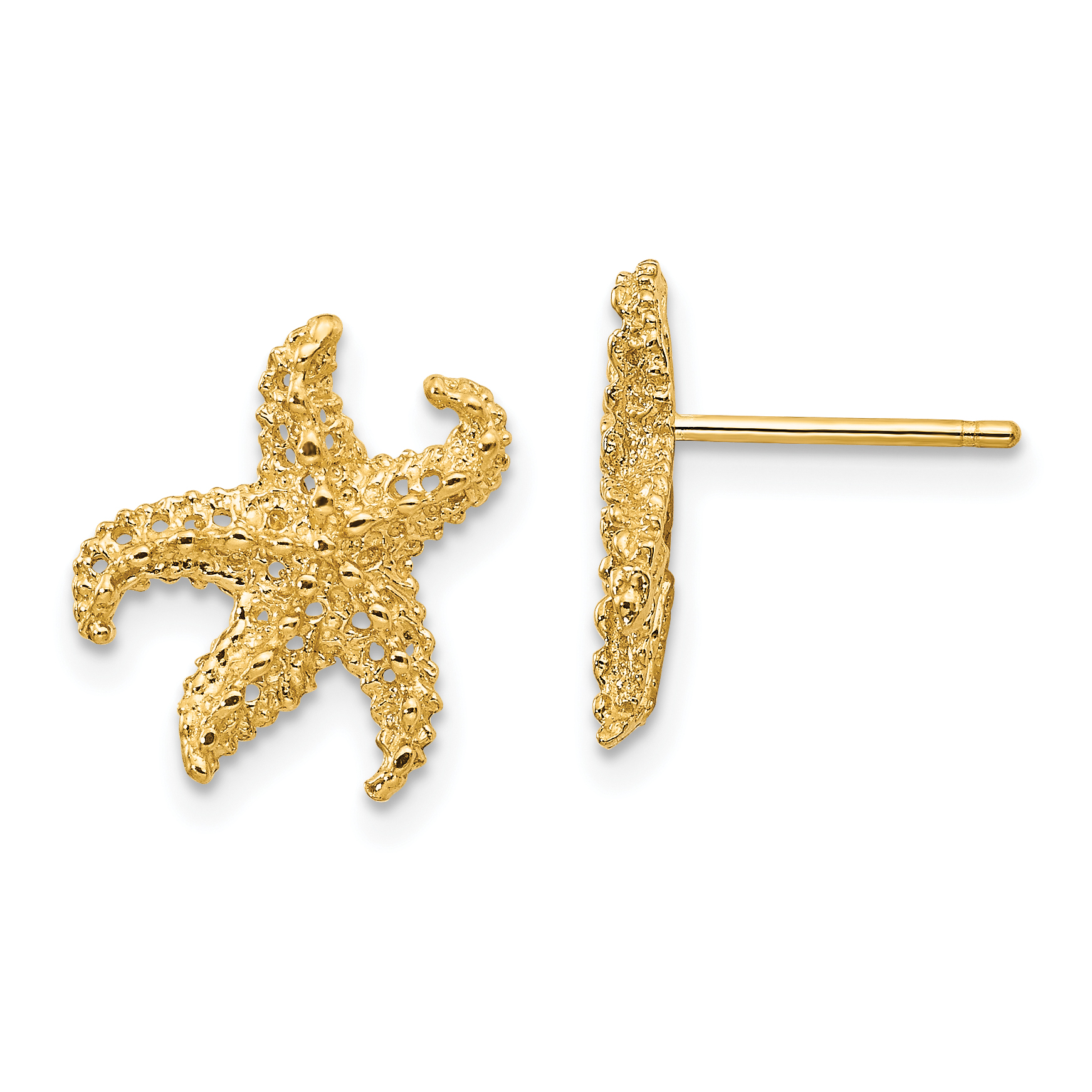 14k Yellow Gold Starfish Earrings EBay