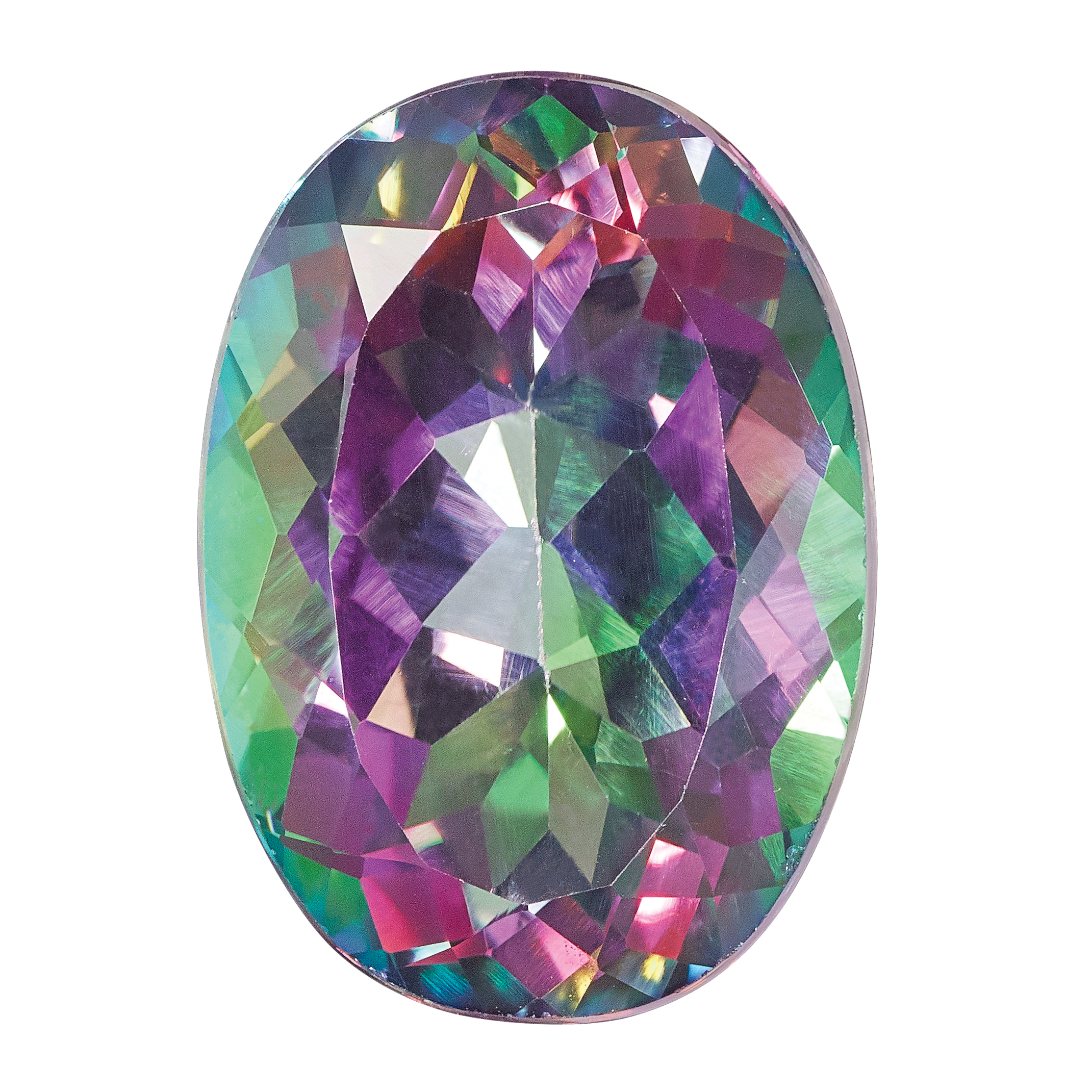 7x5mm Oval Azotic Coated Mystic Topaz - Quality Gold