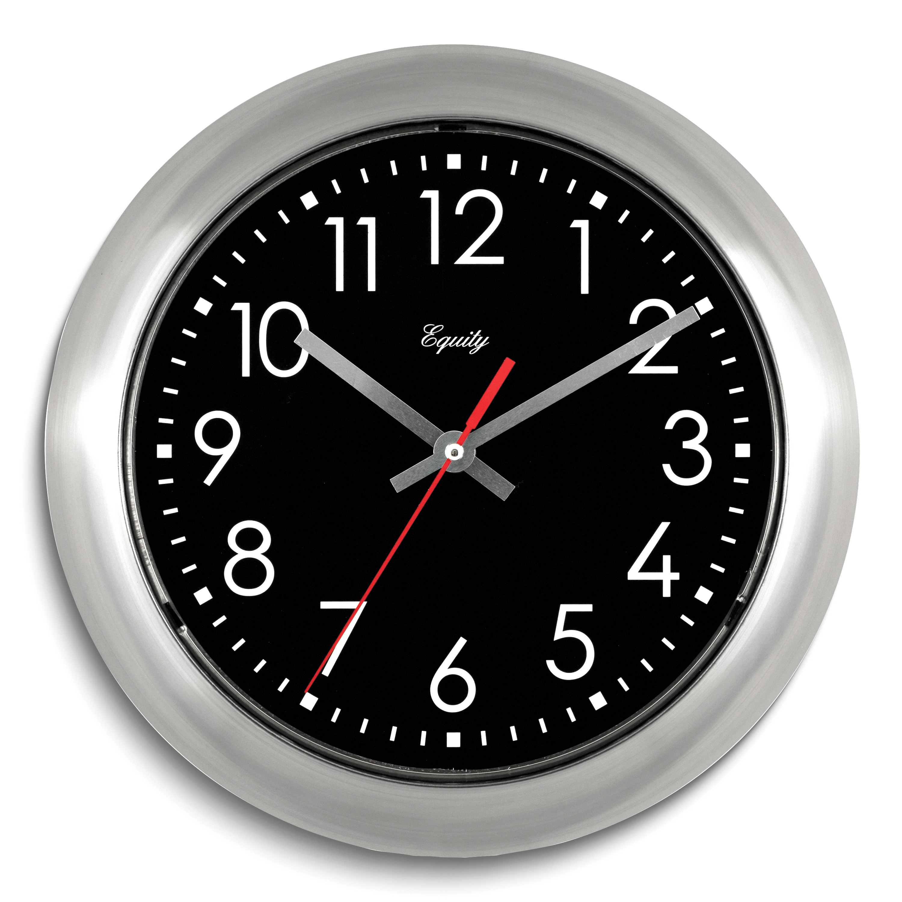 Owen Titanium Finish Metal Quartz Wall Clock with Silent