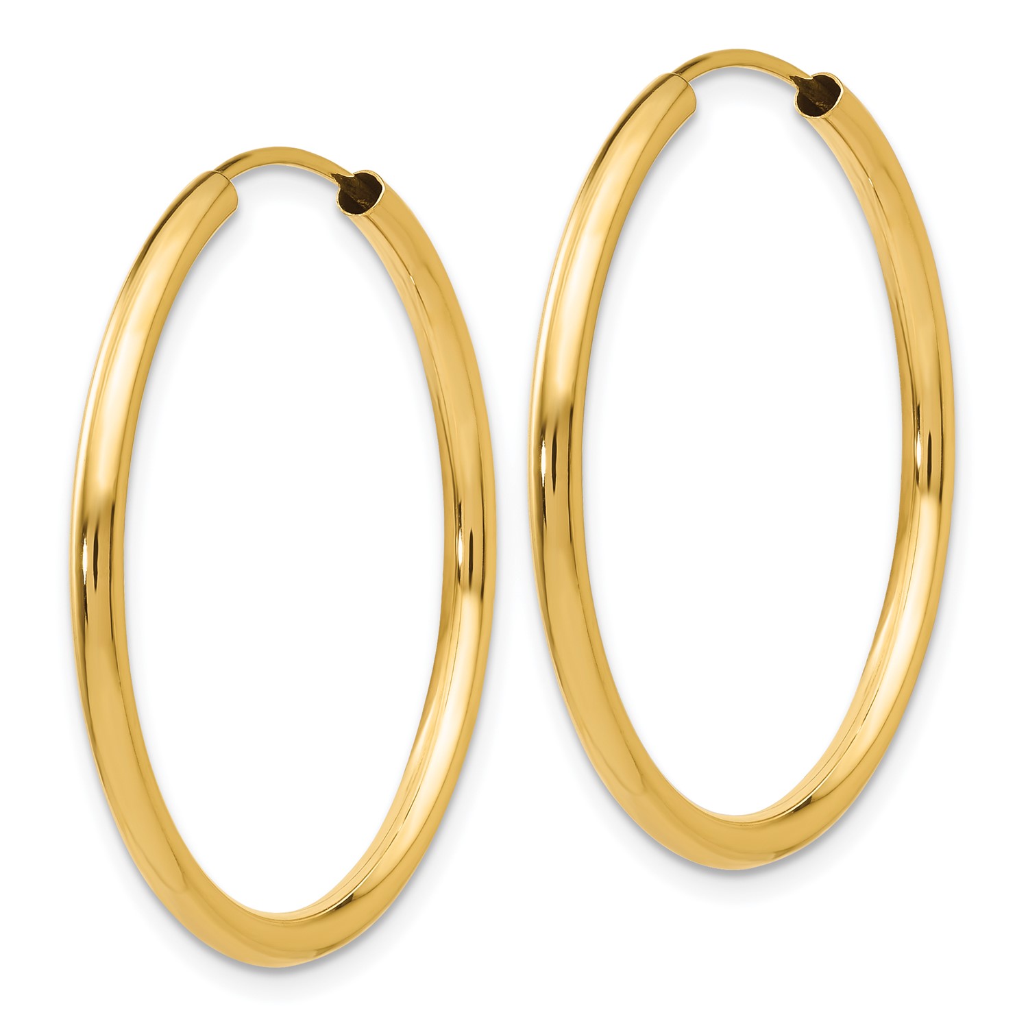 14k-yellow-gold-2mm-polished-round-endless-hoop-earrings-1in-long-ebay