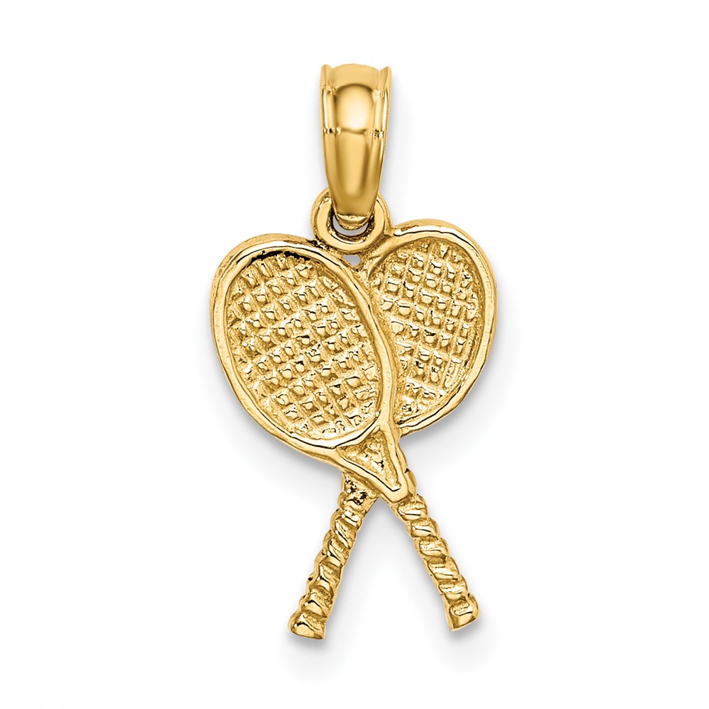 14K Yellow Gold Tennis Racquets Pendant 637218019946 eBay