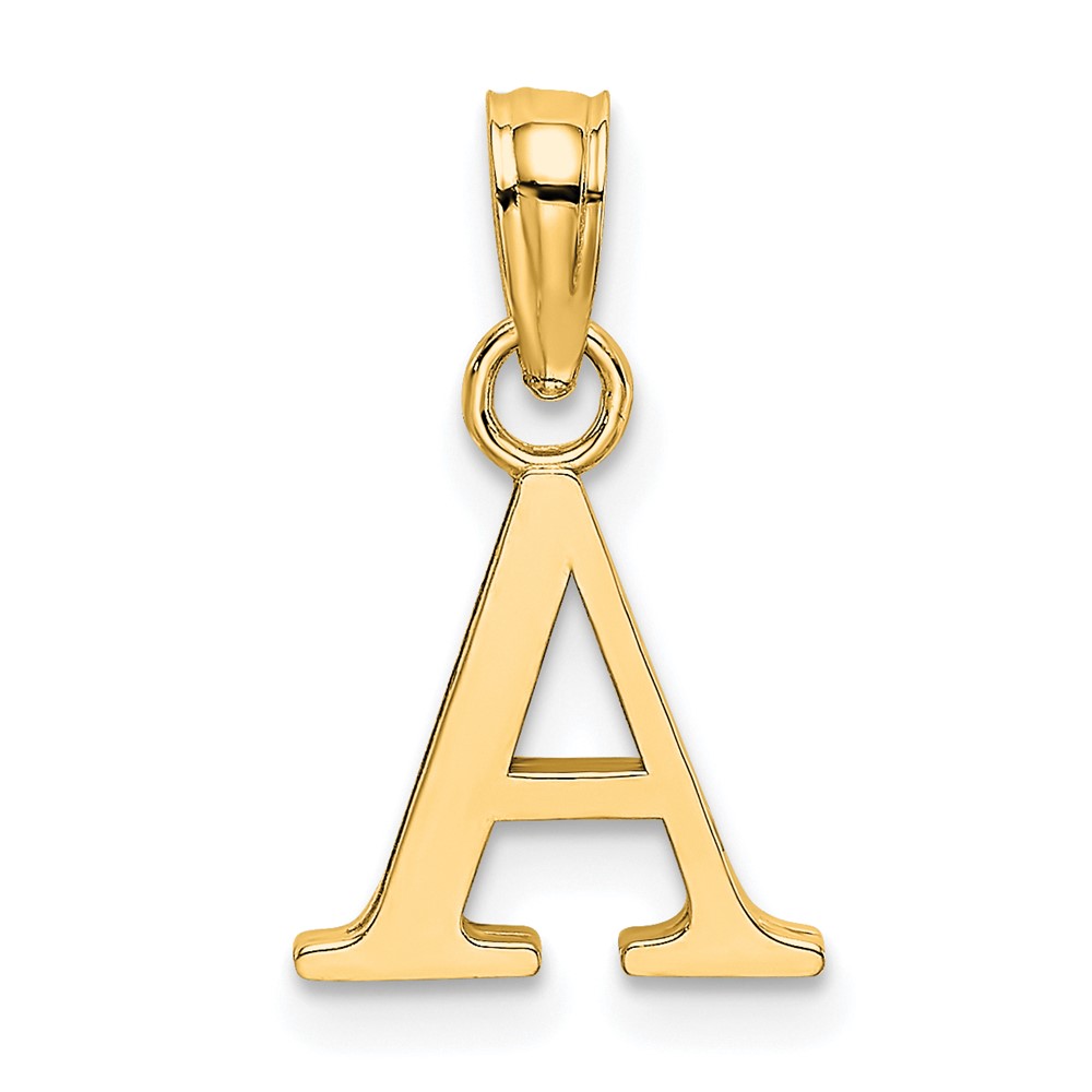 14K Yellow Gold Polished Letter A Initial Pendant K6423A | eBay