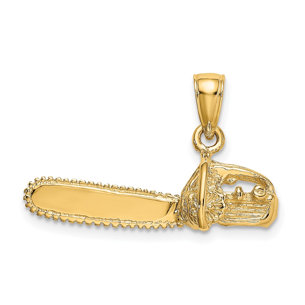 14K Yellow Gold 3D Small Chain Saw Pendant 637218035441 eBay