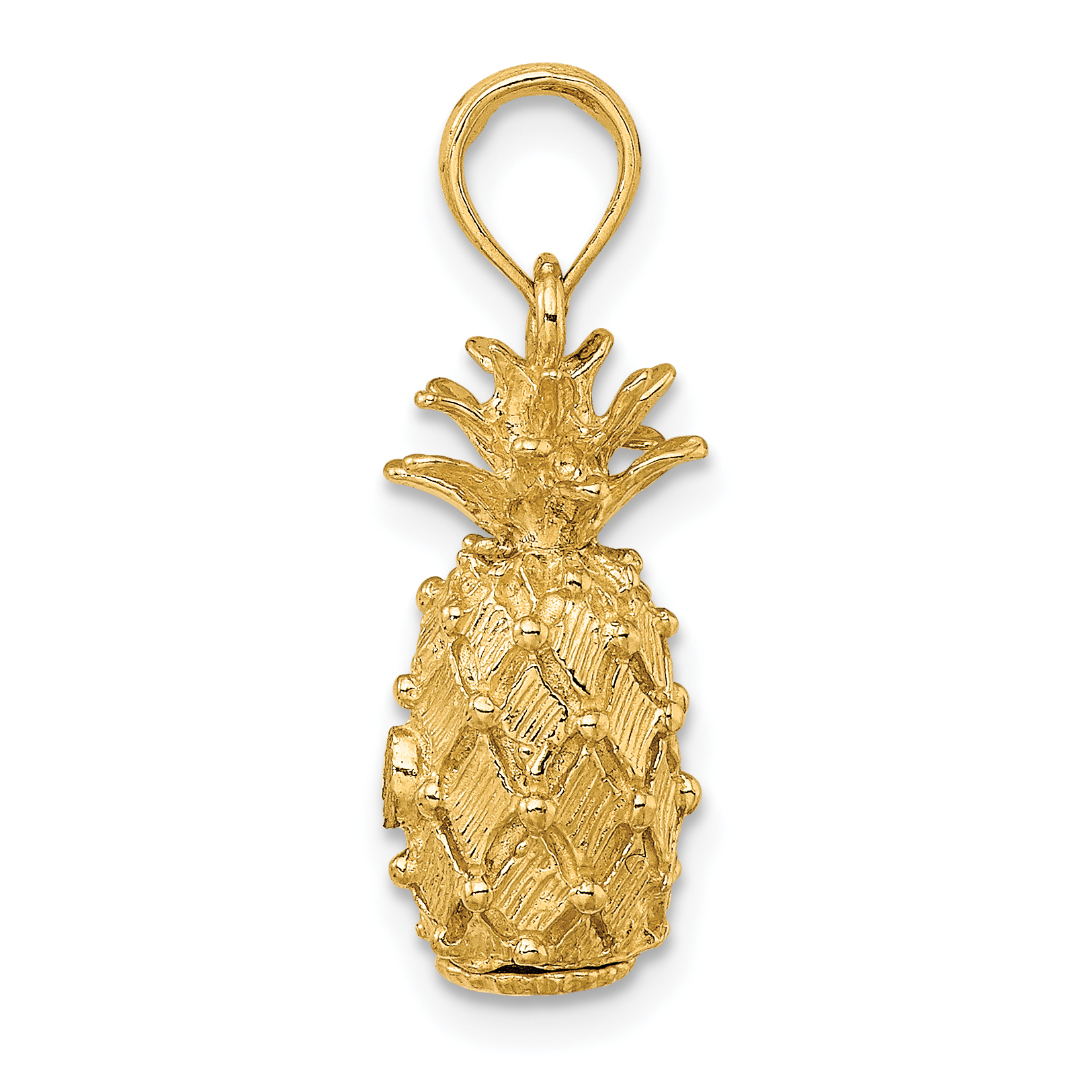 14K Yellow Gold 3-D Pineapple Pendant K7182 お取り寄商品