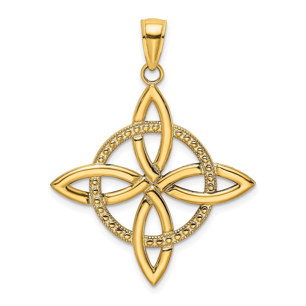 14K Yellow Gold Large Celtic Eternity Knot Pendant 637218045495 eBay