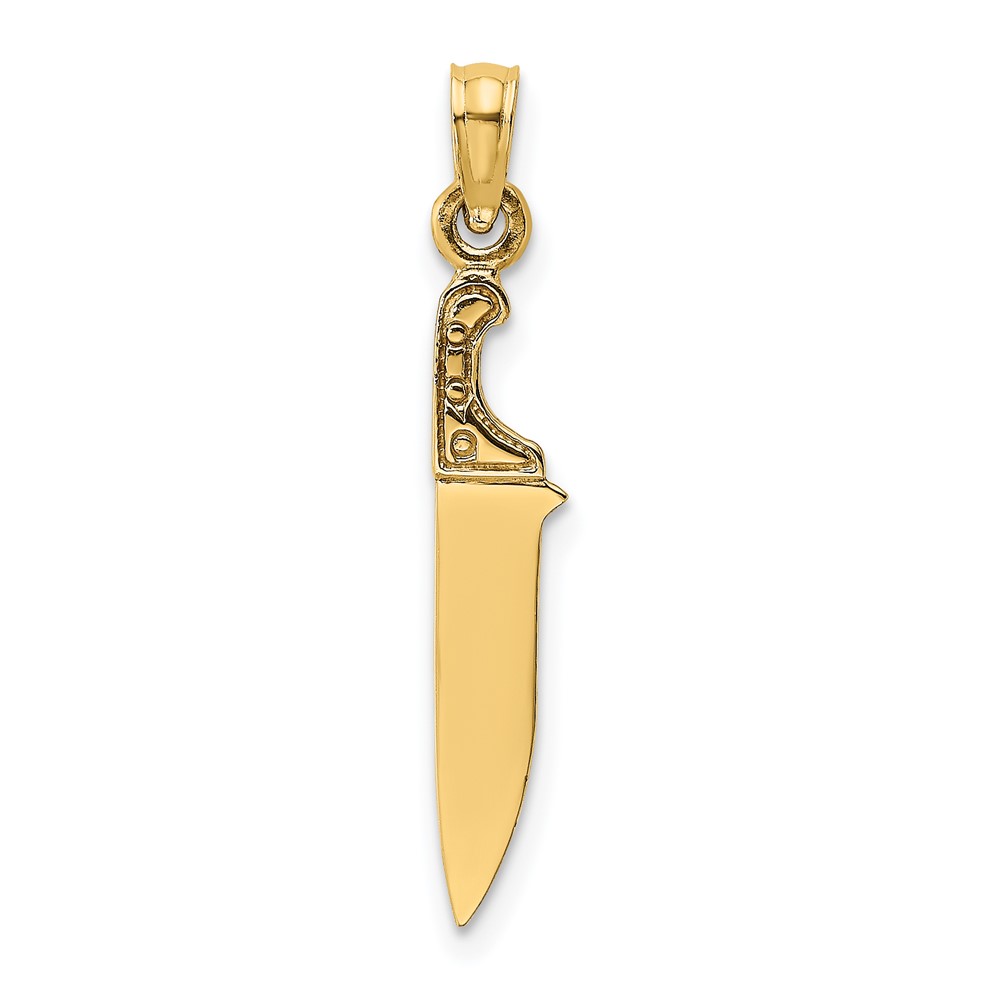 14K Yellow Gold 3D Polished Butcher Knife Pendant 637218138821 eBay