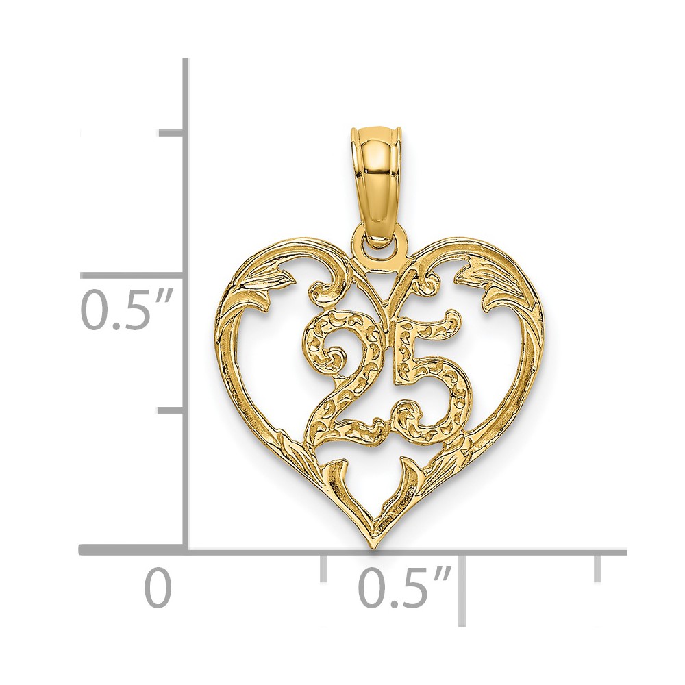 14K Yellow Gold 25 Inside Heart Pendant 63721804555 | eBay