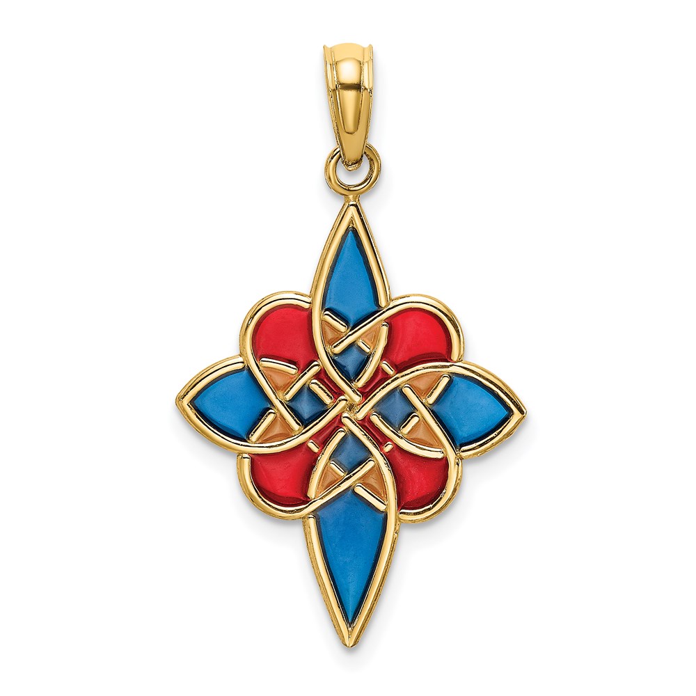 Details About 14k Yellow Gold W Blue Red Stained Glass Celtic Knot Pendant - 14k Yellow Gold Celtic Knot Pendant Details About 14k Yellow Gold W Blue Red Stained Glass Celtic Knot Pendant - 14k Yellow Gold Celtic Knot Pendant