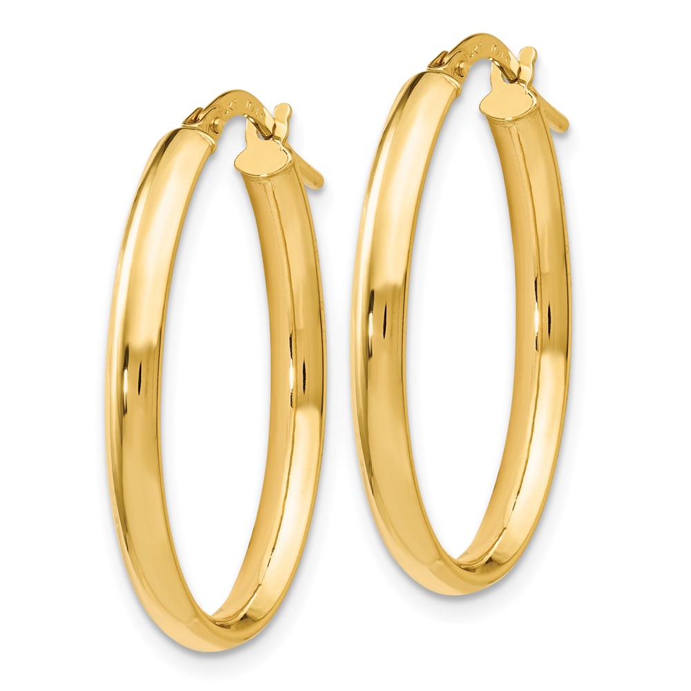 yellow gold oval hoop earrings