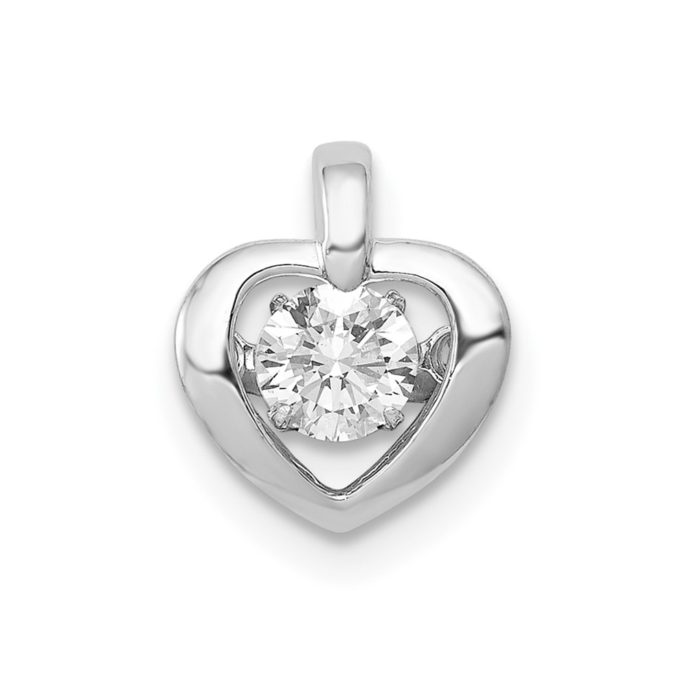 14k White Gold 1/4ctw Diamond Heart Pendant PM4833-025-WA | eBay