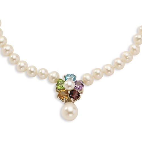 UPC 028321630607 product image for Sterling Silver 6-6.5mm White Freshwater Cultured Pearl Chain Necklace, 18