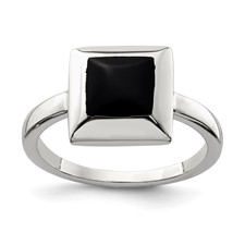 Sterling Silver Onyx Ring - Quality Gold