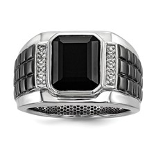 White Night Sterling Silver Black Rhodium-plated Diamond and