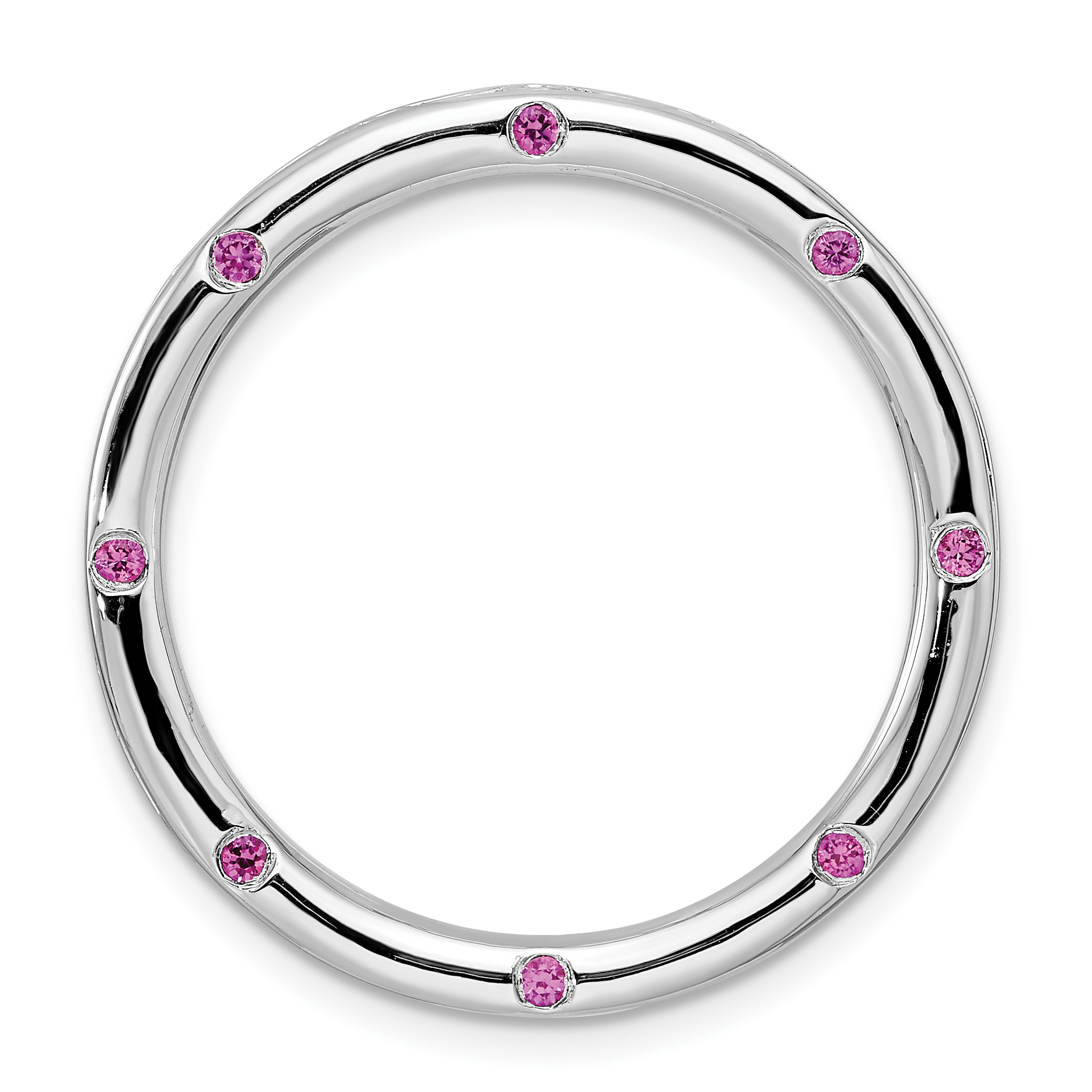 925 Sterling Silver Polished Medium Diamond /& Black Sapphire Chain Slide by Stackable Expressions