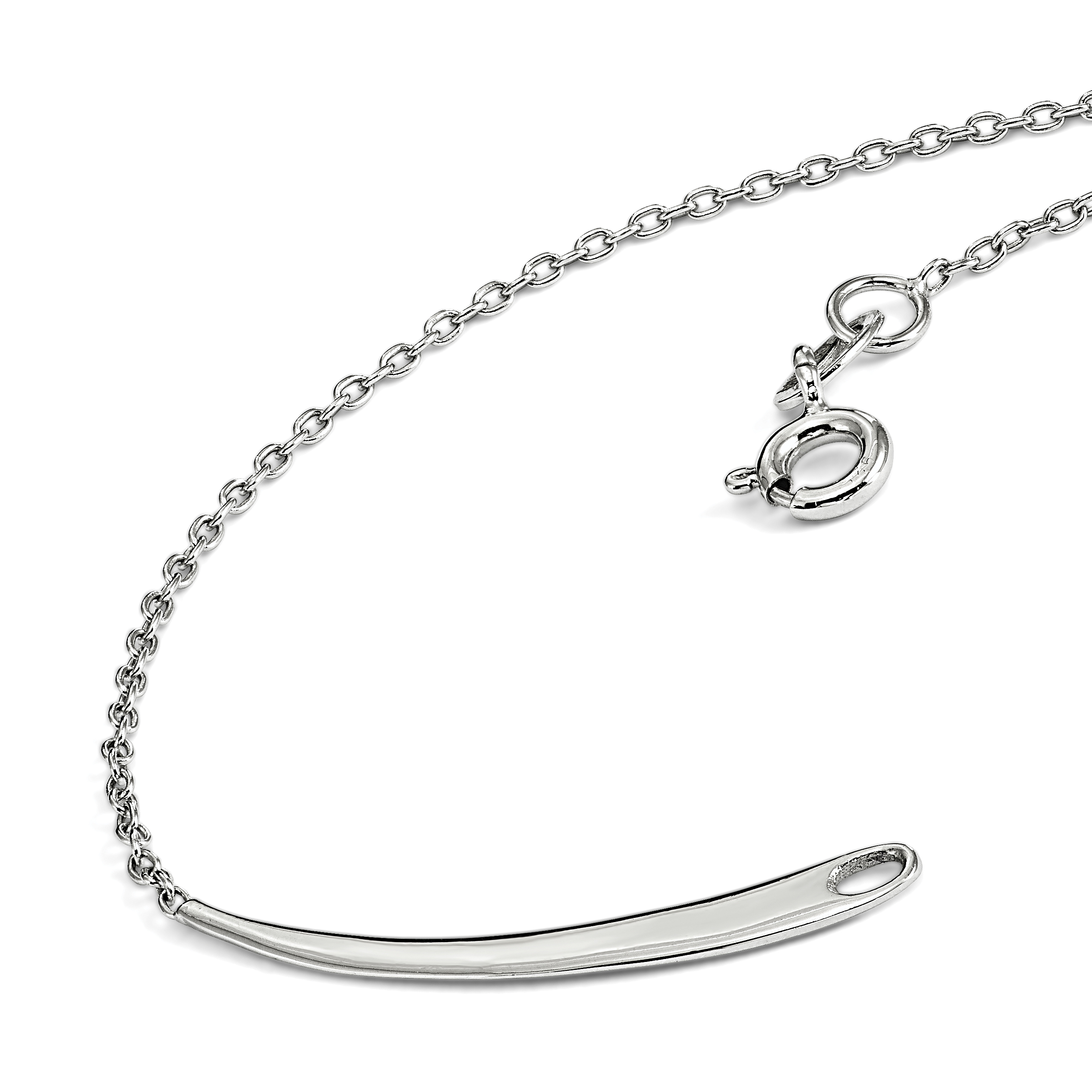 925 Sterling Silver Polished Medium Diamond /& Black Sapphire Chain Slide by Stackable Expressions