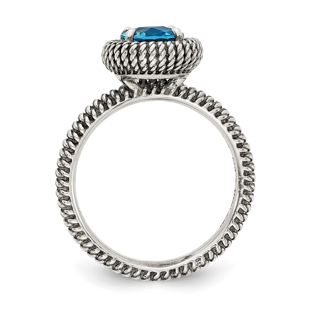 Details about   Shey Couture Sterling Silver and Gold-Tone Accent Round Blue Topaz Ring Size 8 