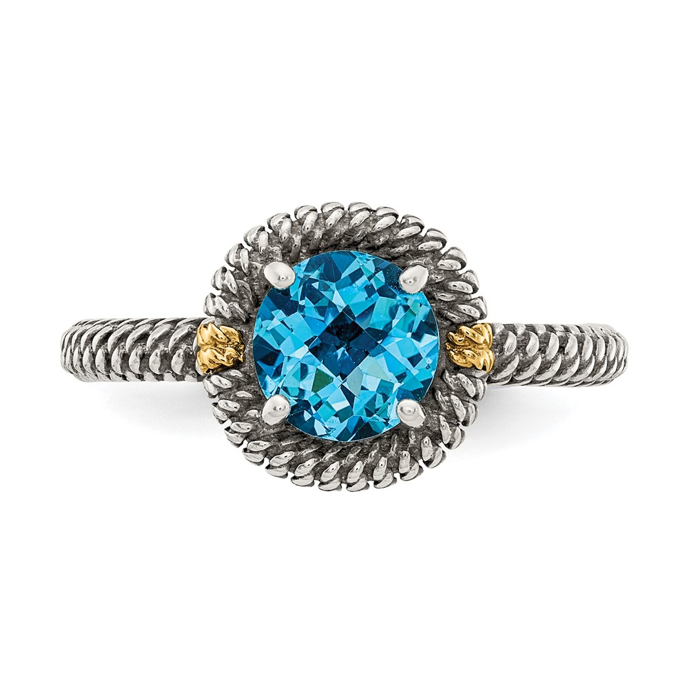 Details about   Shey Couture Sterling Silver and Gold-Tone Accent Round Blue Topaz Ring Size 8 