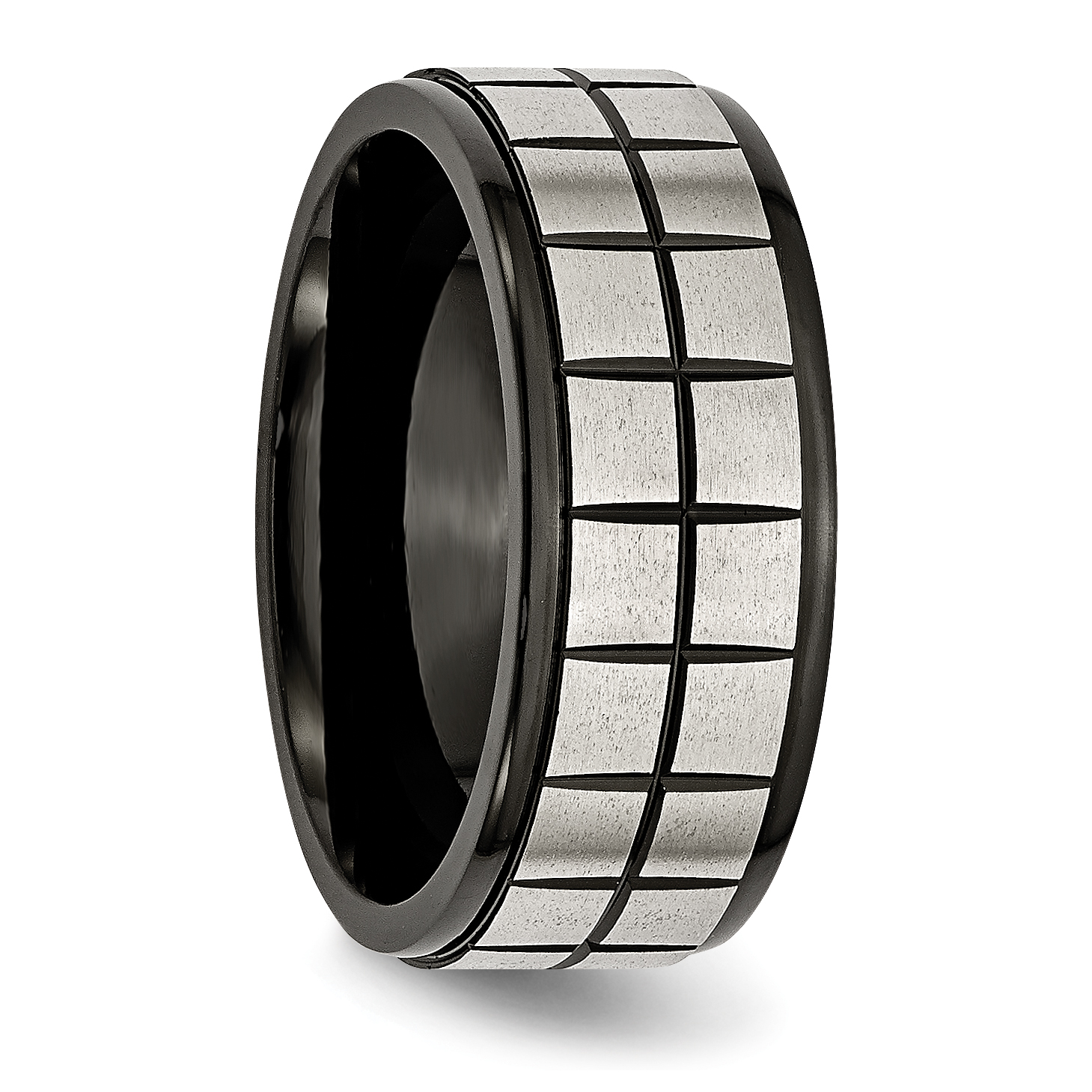Stainless Steel Brushed & Black IP-plated 9mm Engravable ...
