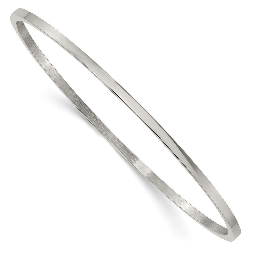 Stainless Steel Polished Brushed & Polished 8in Bangle • £ ...