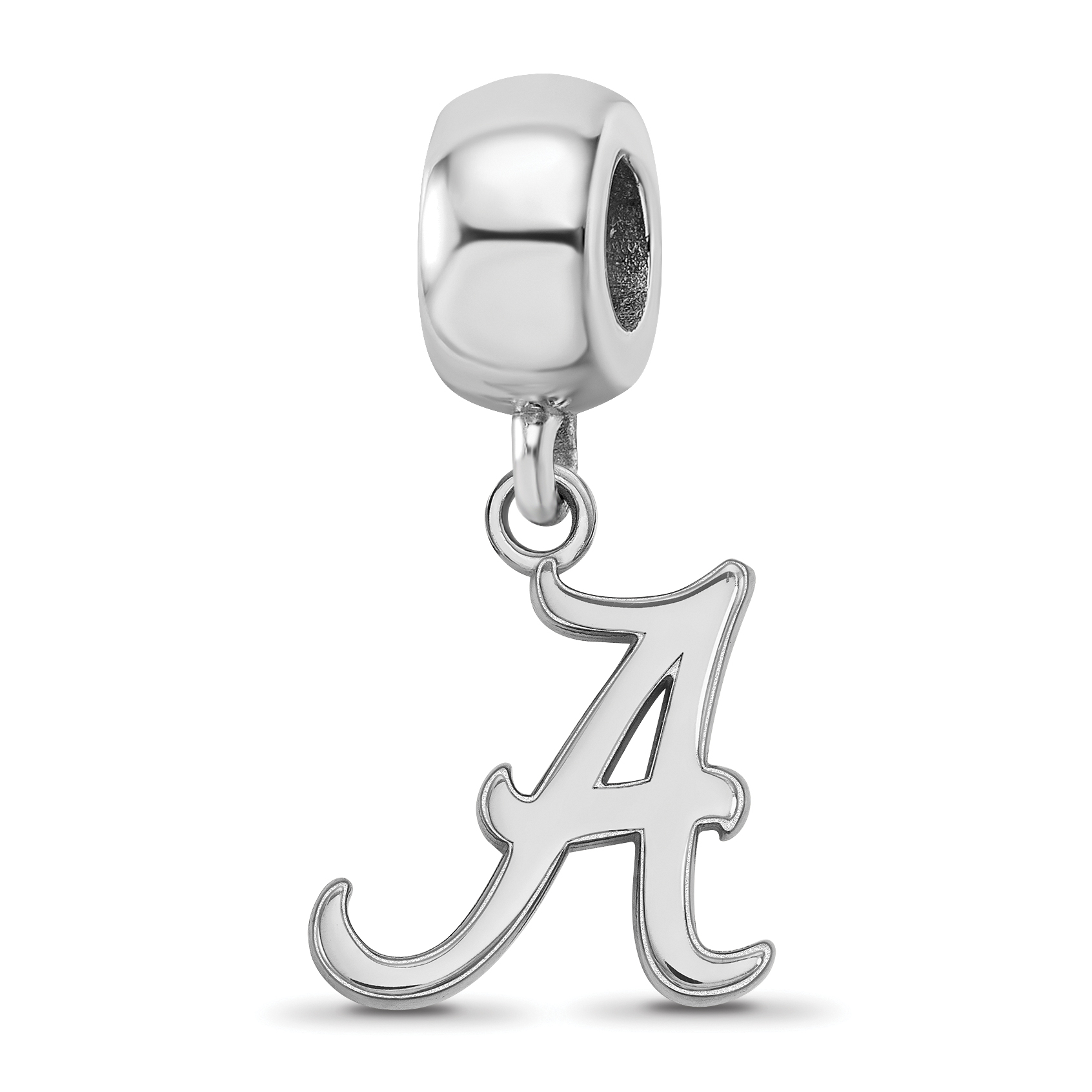 925 Sterling Silver Rhodium-plated Laser-cut Mississippi State University Dangle Ball Earrings
