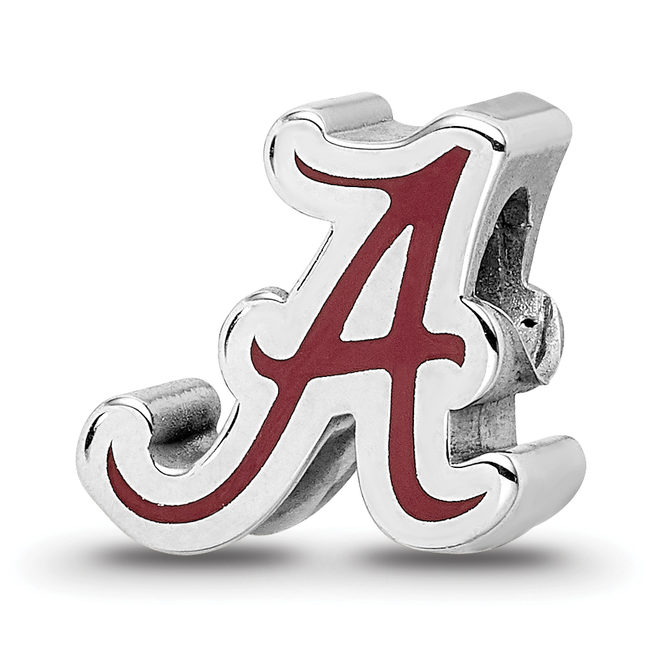 925 Sterling Silver Rhodium-plated Laser-cut Miami University Small Enameled Pendant