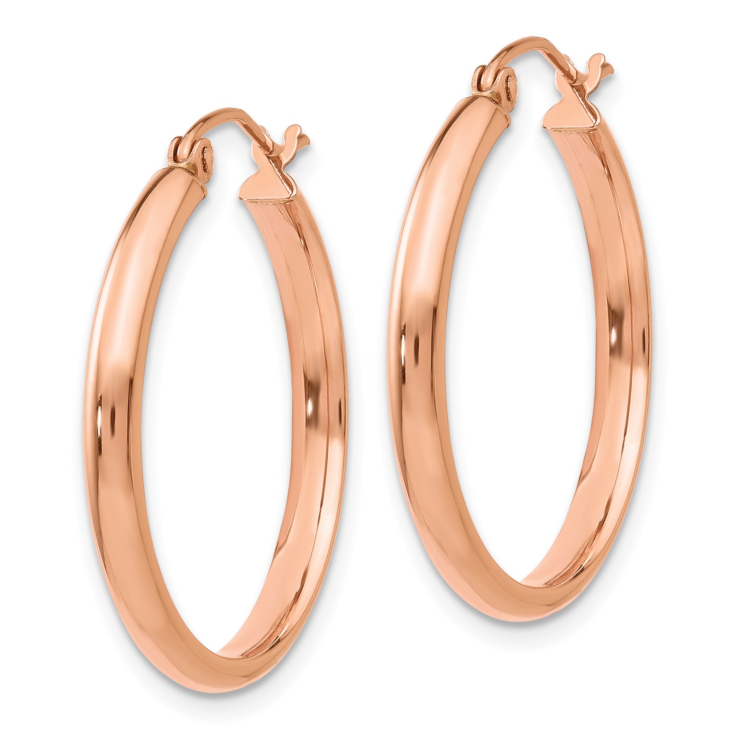 14k Rose Gold Hoop Earrings (1IN Long) | eBay