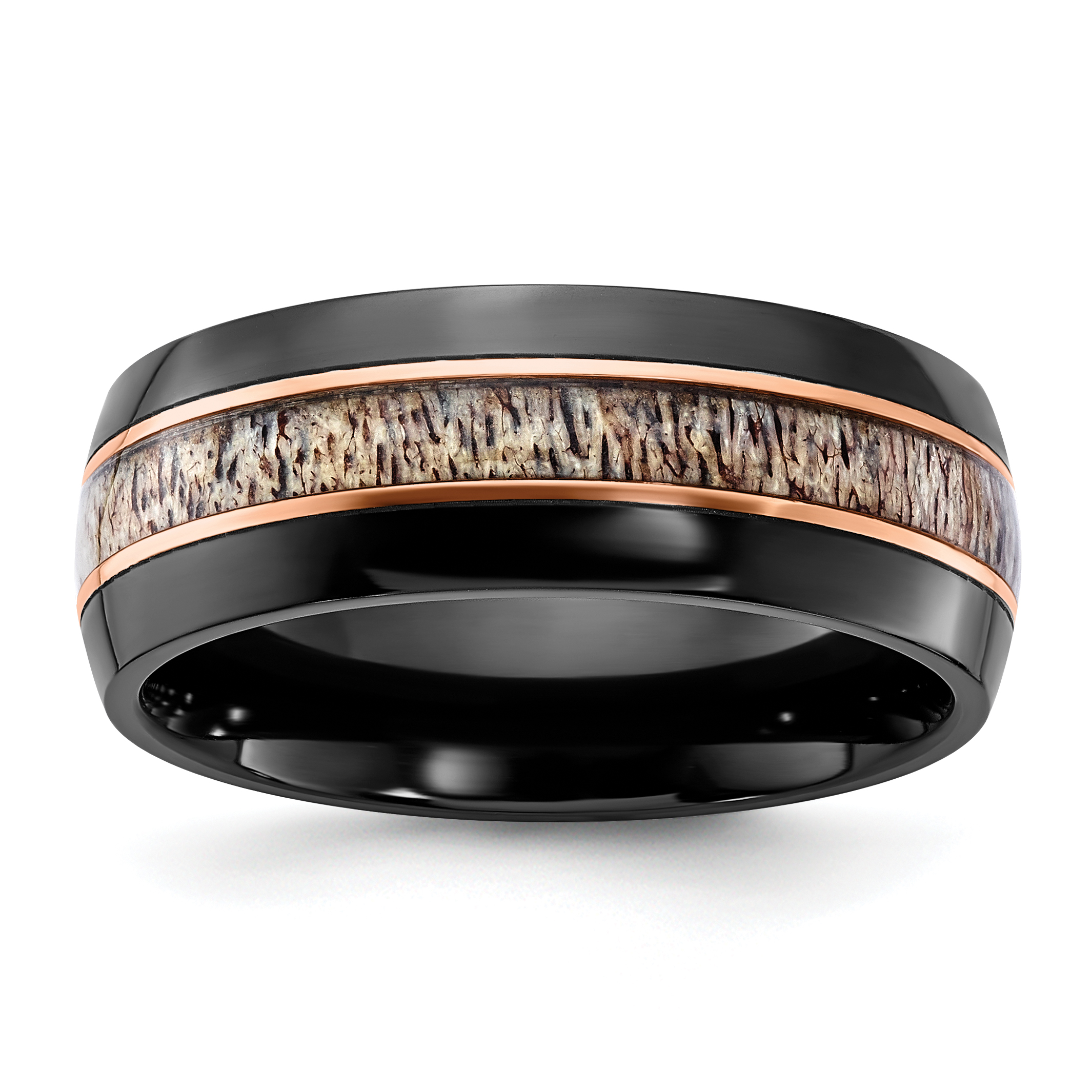 アラッカ  リング Ceramic Black Faceted 8mm Mens Wedding Ring Sz 10.5 | Amazon.com
