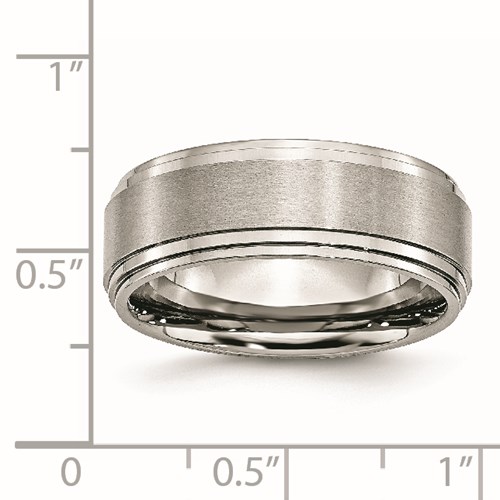 Chisel Stainless Steel 8mm Brushed and Polished Band Chisel Jewelry