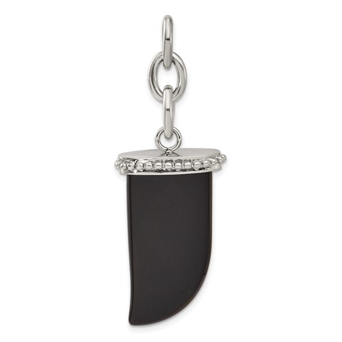 Chisel Stainless Steel Big Fang Onyx Interchangeable Charm Pendant