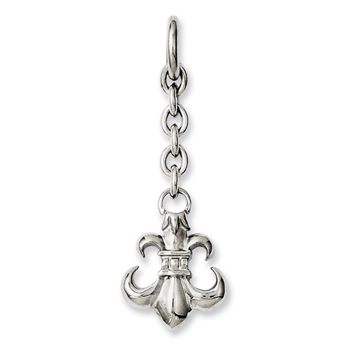 Chisel Stainless Steel Fleur de lis Interchangeable Charm Pendant