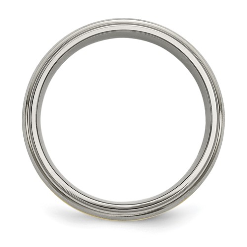 Chisel Titanium 14k Gold Inlay 8mm Brushed and Polished Band Chisel Jewelry Contemporary