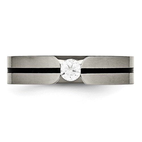 Chisel Titanium 0.33ct. Diamond 6mm Brushed Band Chisel Jewelry