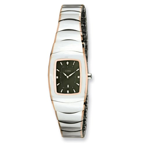 Ladies Chisel Tungsten with Rose Gold Plated Edge/Gray Watch
