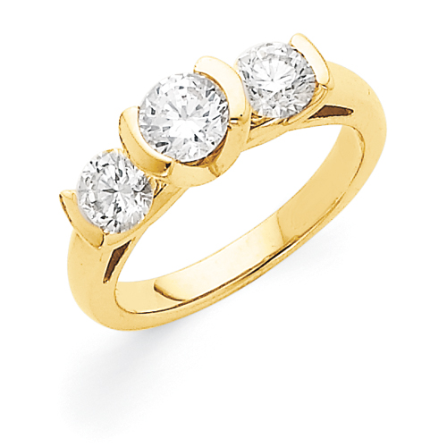 14k Three Stone Anniversary Ring Mounting