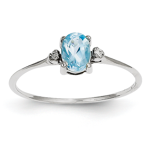 14K White Gold December Birthstone Ring