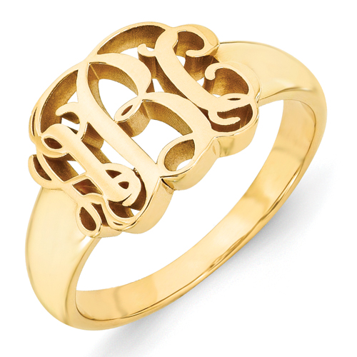 Gold Wedding Rings: 14k Gold Monogram Rings For Women