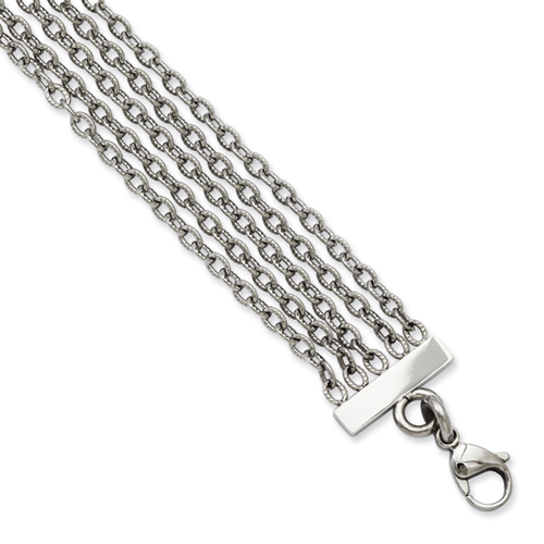 Chisel Stainless Steel Fancy Multi-strand 7.5 inch Bracelet | Chisel ...